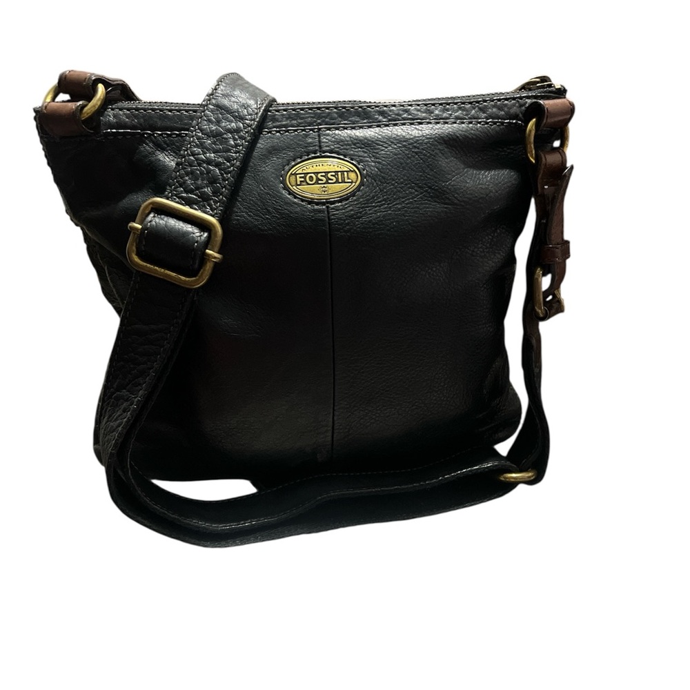 Fossil Explorer Triple Zip Traveler Crossbody Soft Black